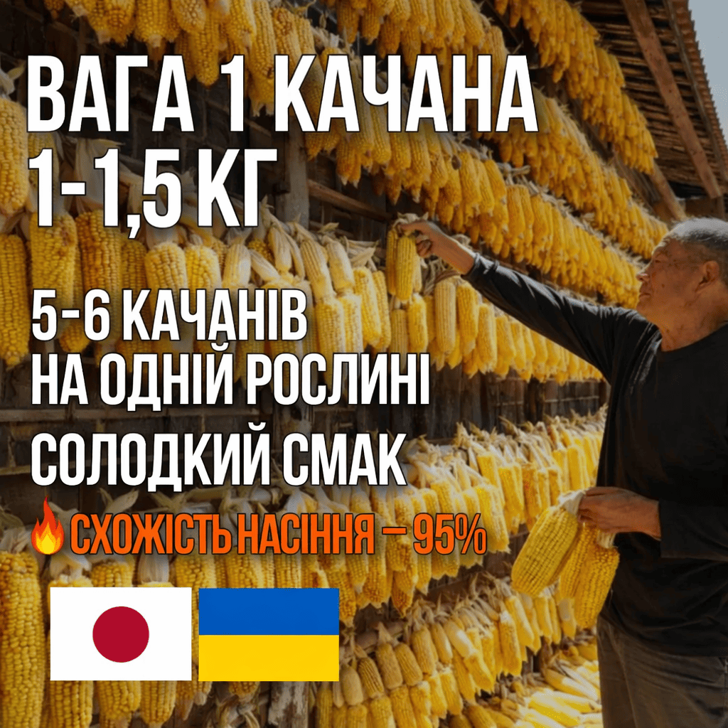 НАСІННЯ ЯПОНСЬКОЇ СОЛОДКОЇ КУКУРУДЗИ-ГІГАНТА